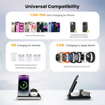Load image into Gallery viewer, PowerGlow - Jabees PowerGlow 4-In-1 Foldable Wireless Charging Station With LED Night Light
