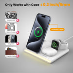 Load image into Gallery viewer, PowerGlow - Jabees PowerGlow 4-In-1 Foldable Wireless Charging Station With LED Night Light
