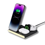 Load image into Gallery viewer, PowerGlow - Jabees PowerGlow 4-In-1 Foldable Wireless Charging Station With LED Night Light
