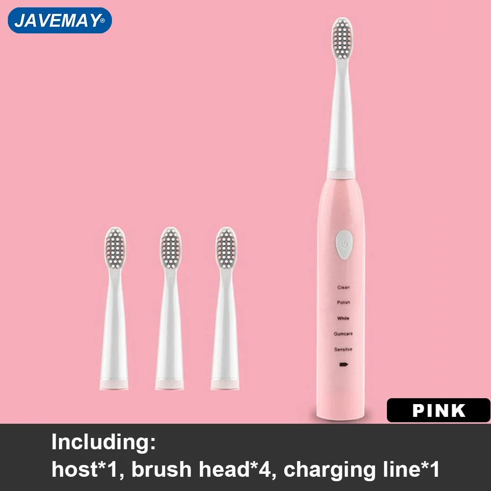 Powerful Ultrasonic Sonic Electric Toothbrush USB Charge Rechargeable