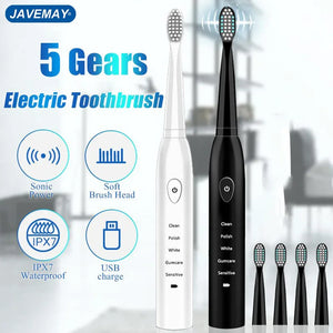 Powerful Ultrasonic Sonic Electric Toothbrush USB Charge Rechargeable