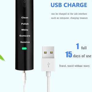 Powerful Ultrasonic Sonic Electric Toothbrush USB Charge Rechargeable