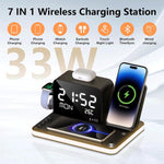 Load image into Gallery viewer, 7-in-1 Wireless Charging Station with Clock and Night Light
