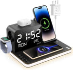 Load image into Gallery viewer, 7-in-1 Wireless Charging Station with Clock and Night Light
